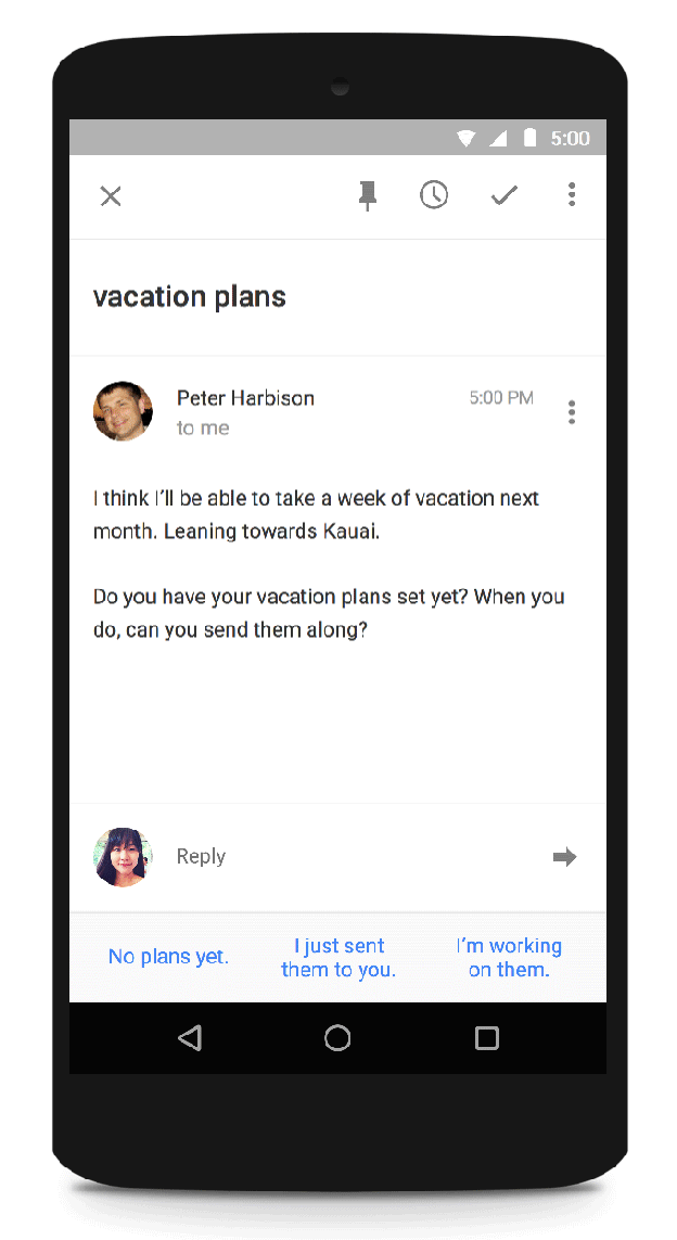 email vacation plans
