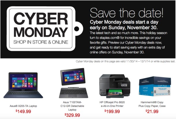 %name Check out Staples’ special Cyber Monday tech deals – everything you need to know by Authcom, Nova Scotia\s Internet and Computing Solutions Provider in Kentville, Annapolis Valley